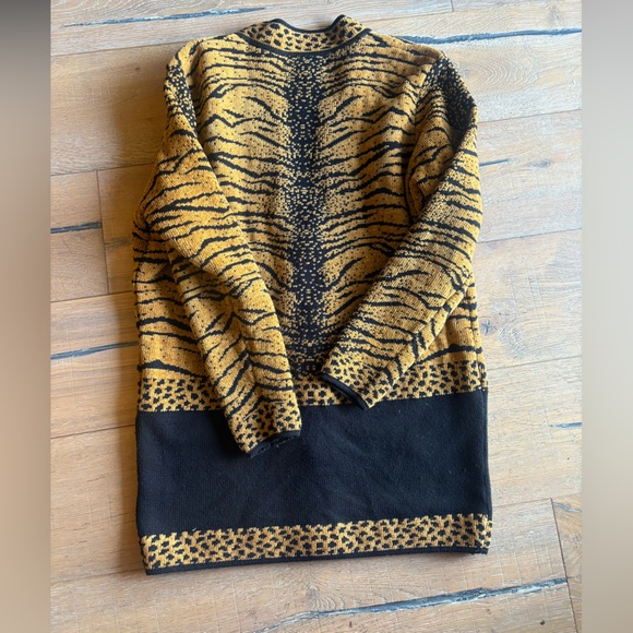 Vintage Cache Tiger Print Cardigan, Size S - Picture 4 of 4